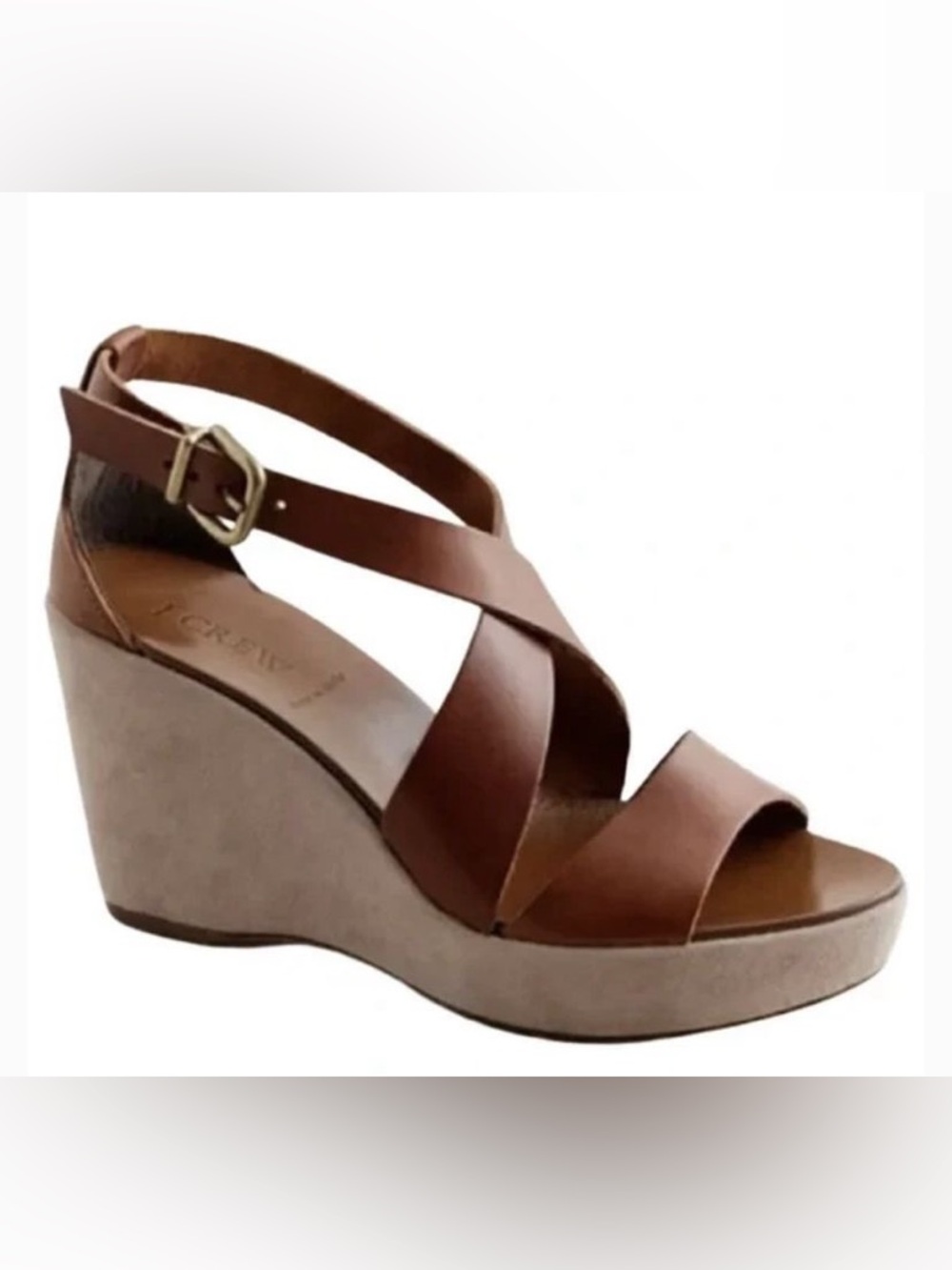 J. Crew Marguerite Leather Wedge Sandals